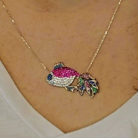 Sterling Silver Tropical Fish Necklace - Picture 7 of 8